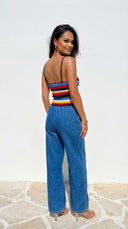 Laguna Wide Leg Denim Pants - Blue