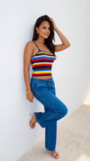 Laguna Wide Leg Denim Pants - Blue