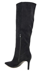 Tassa Faux Suede Pointed Toe Boots - Black