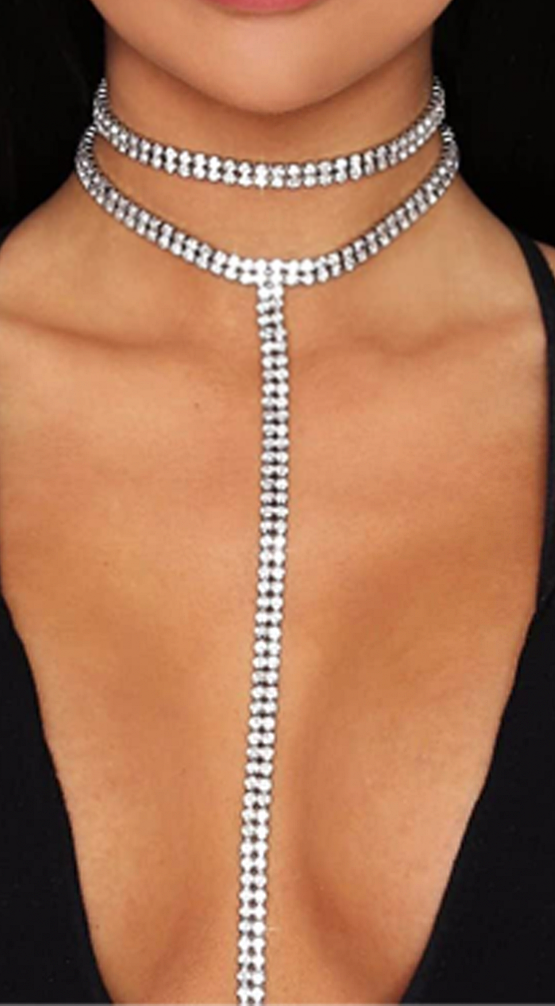 Shine On Me Double Layered Choker Necklace - Silver