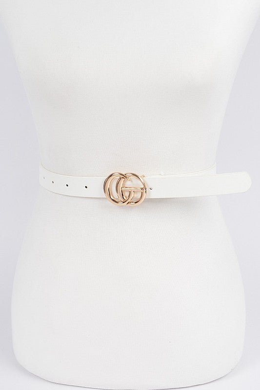 Simple White CG Buckle Belt