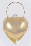 Rhinestone Gold Fringe Mini Clutch Bag
