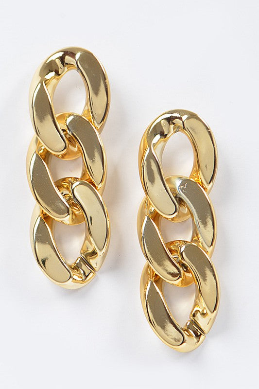 Chained To You Gold Chain Link Earrings