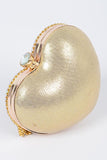 Rhinestone Gold Fringe Mini Clutch Bag
