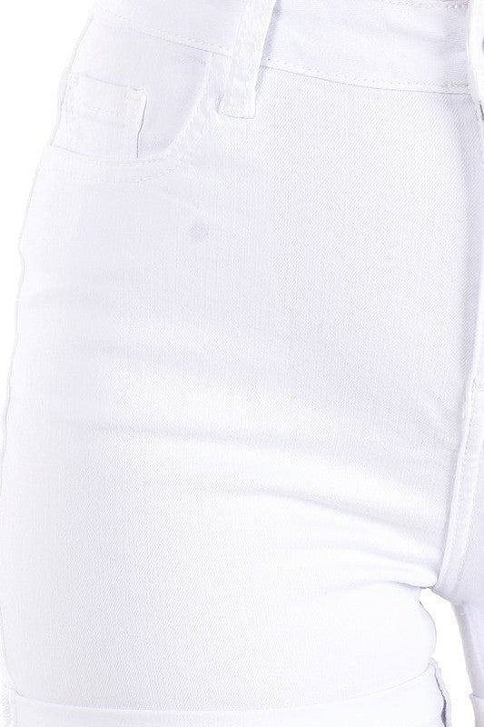 Novalie White High Rise Roll Cuff Shorts
