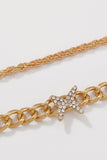 Gold Rhinestone Butterfly Anklet
