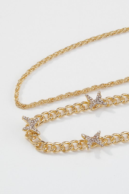 Gold Rhinestone Butterfly Anklet