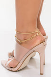 Gold Rhinestone Butterfly Anklet