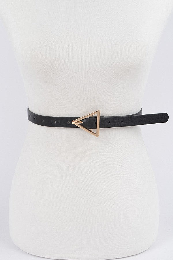 Triangle Black Thin Buckle Belt