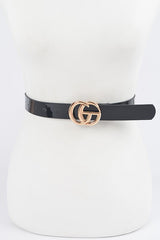 Glossy Black CG Buckle Belt