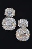 Round Crystal Gold Dangle Earrings
