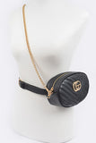 Quilted Black CG Shoulder Waist bag