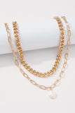 Vintage Round Gold Pearl Pendant Choker Necklace