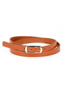 Gold Buckle Thin Belt styled on model