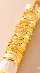 Multi Wrap Chain 12 Ring Set - Gold
