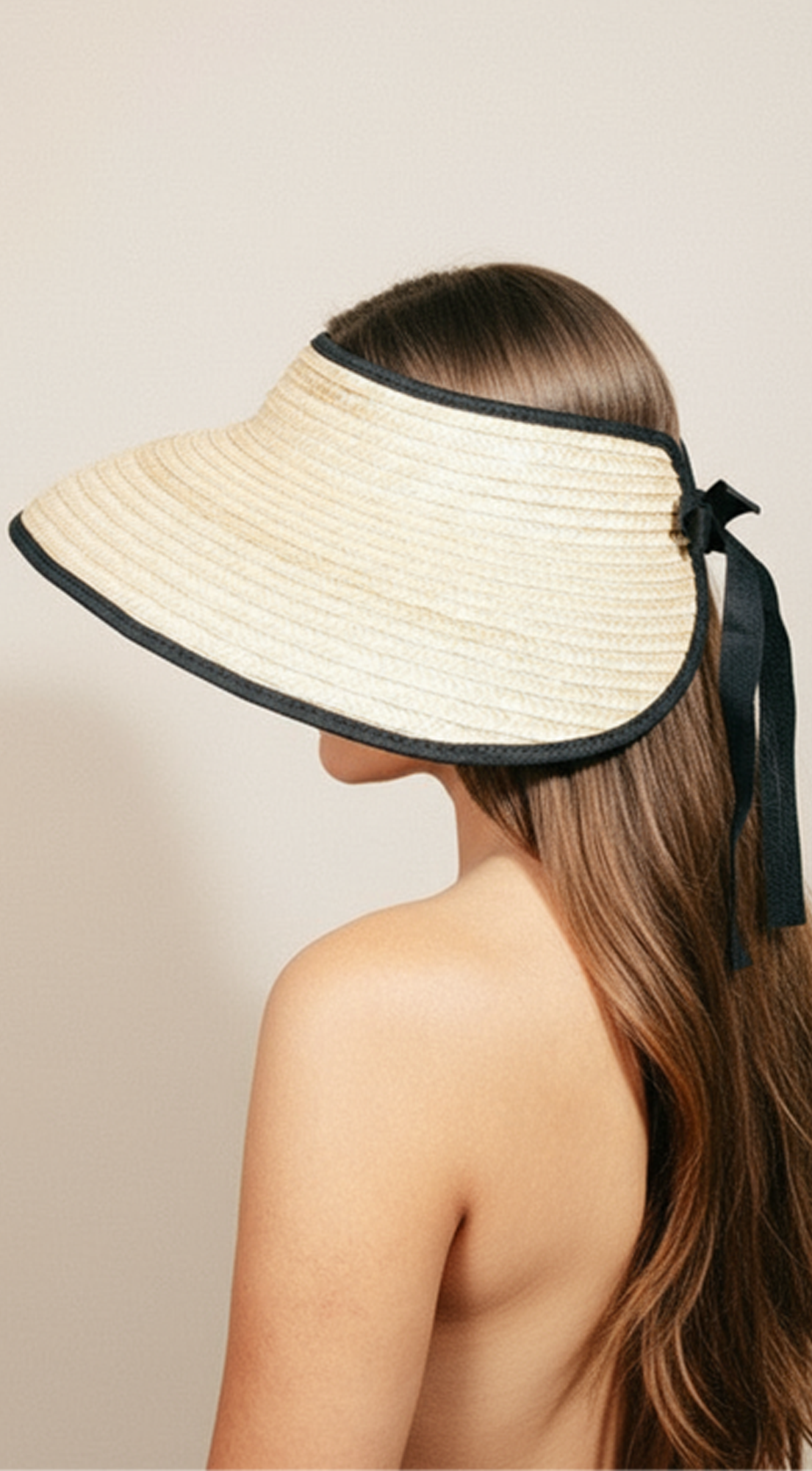 On the Beach Straw Visor Hat - Beige