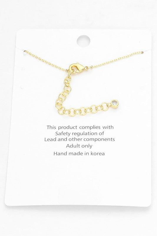 White Gold Dipped Teardrop Stone Anklet - Gold