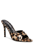 Charlotte Brown Satin Knot High Heel  Pointed Toe Mule Sandals
