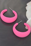 Too Unpredictable Fuchsia Pink Hoop Earrings