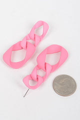 Girly Girl Pink Chain Link Earrings