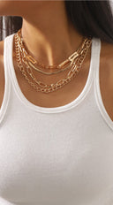 Yula Urban Multi Layer Statement Necklace - Gold