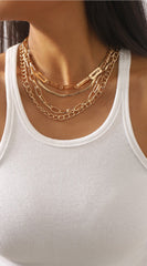 Yula Urban Multi Layer Statement Necklace - Gold