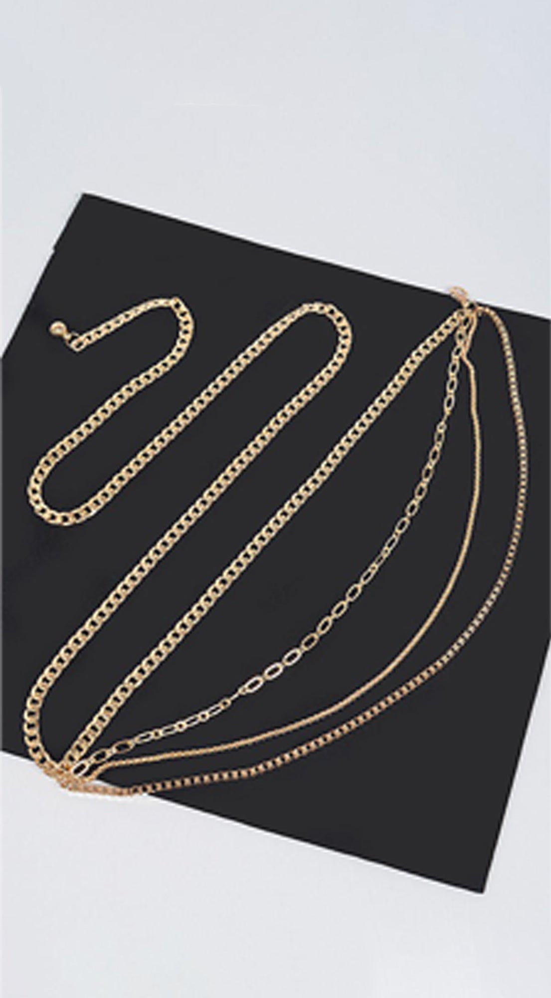 Multi Chain Layered Belt - Gold