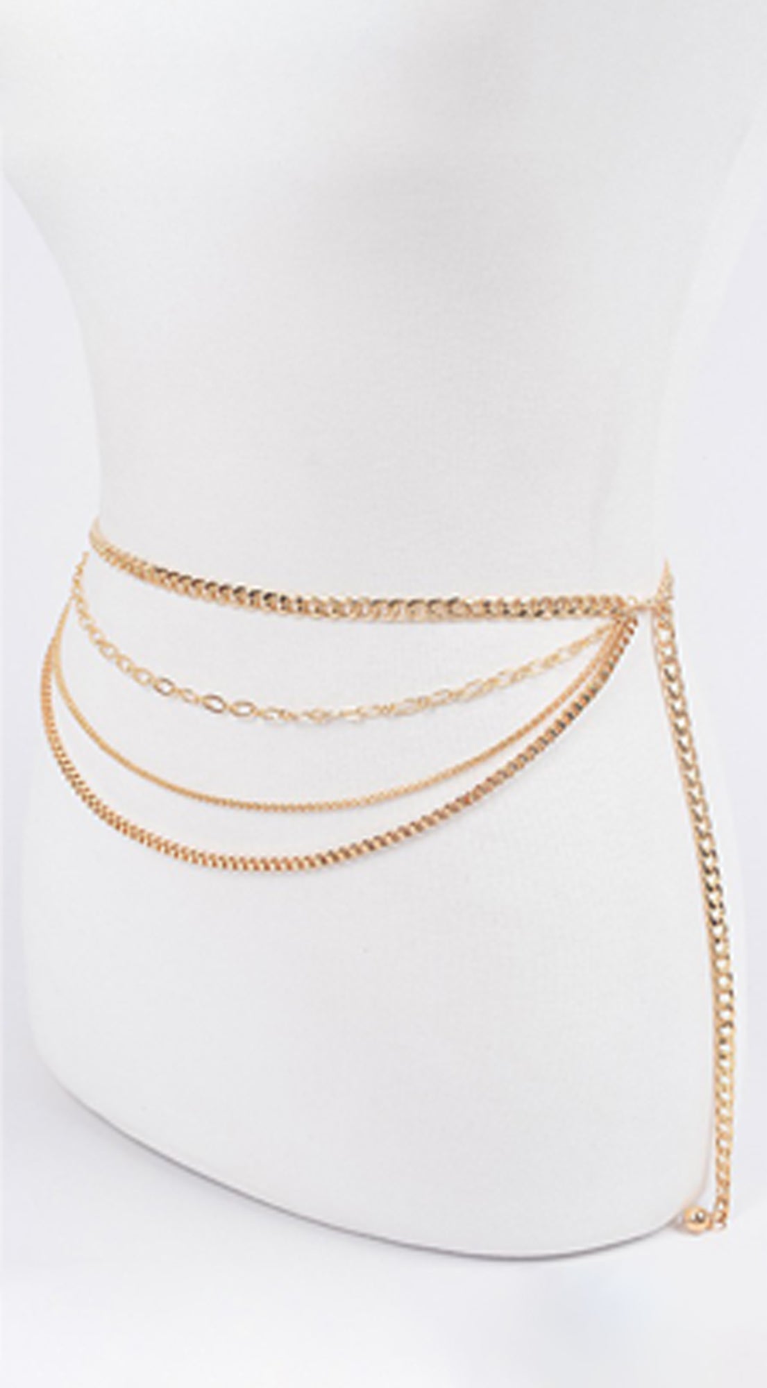 Multi Chain Layered Belt - Gold
