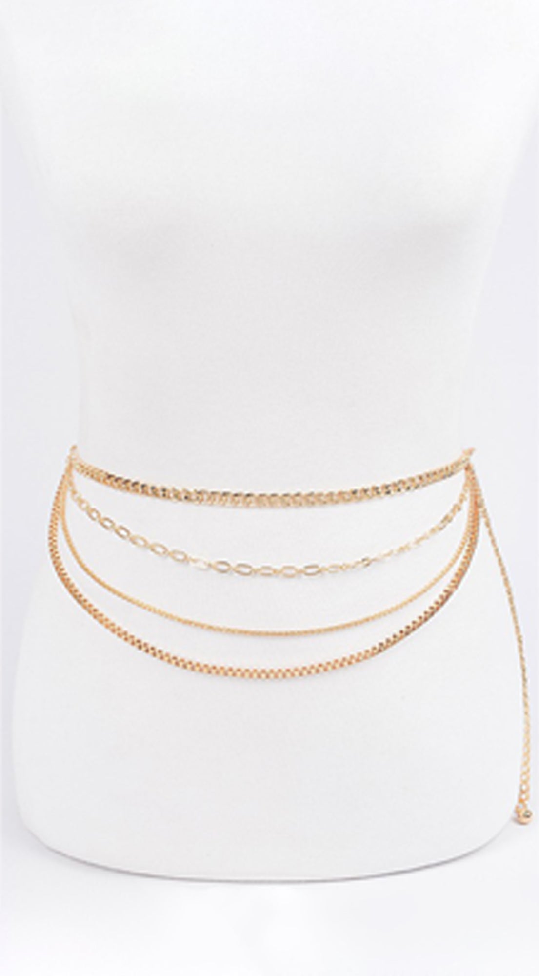 Multi Chain Layered Belt - Gold