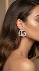 CG Silver Rhinestone Earrings