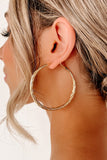 My Way Only Gold Medium Textured Hoop Earrings