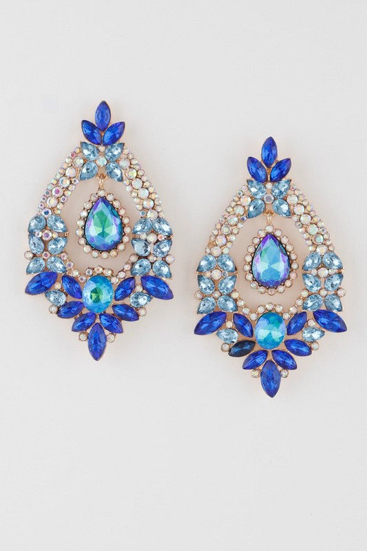 All I Need Blue Crystal Drop Earrings