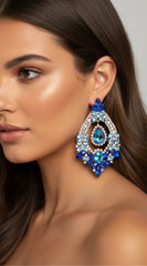 All I Need Blue Crystal Drop Earrings