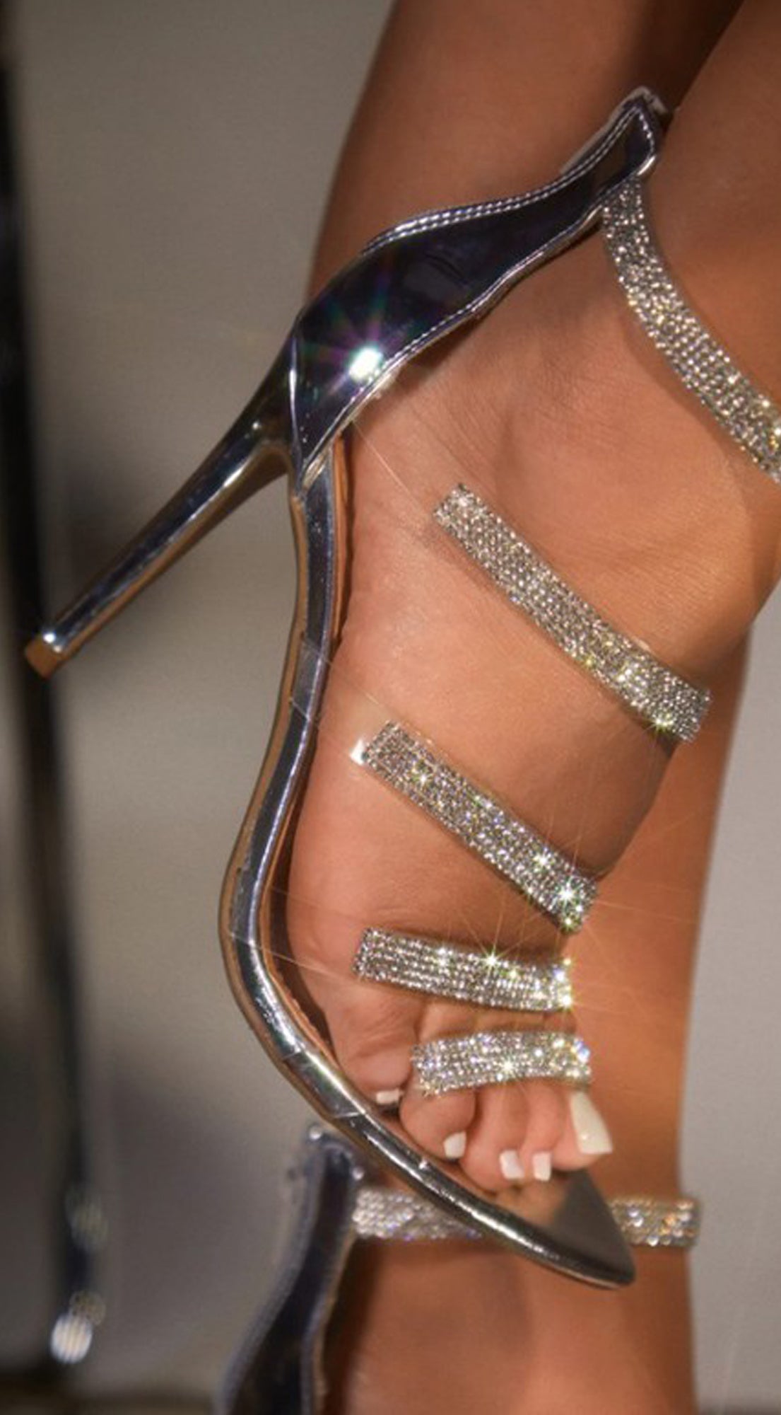 Giorgia Gold Strappy Rhinestone Heel Sandals