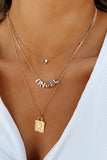 Heart Charm Angel Gold Dainty Chain Layered Necklace