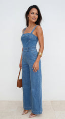 Evolet Denim Jumpsuit - Blue