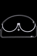 Sensual Glimmer Dangle Heart Bra Chain - Silver