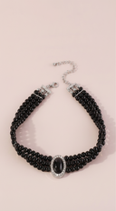 Kaya Vintage Pearl Choker Necklace - Black