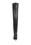 Stella Black Faux Leather Thigh High Boots