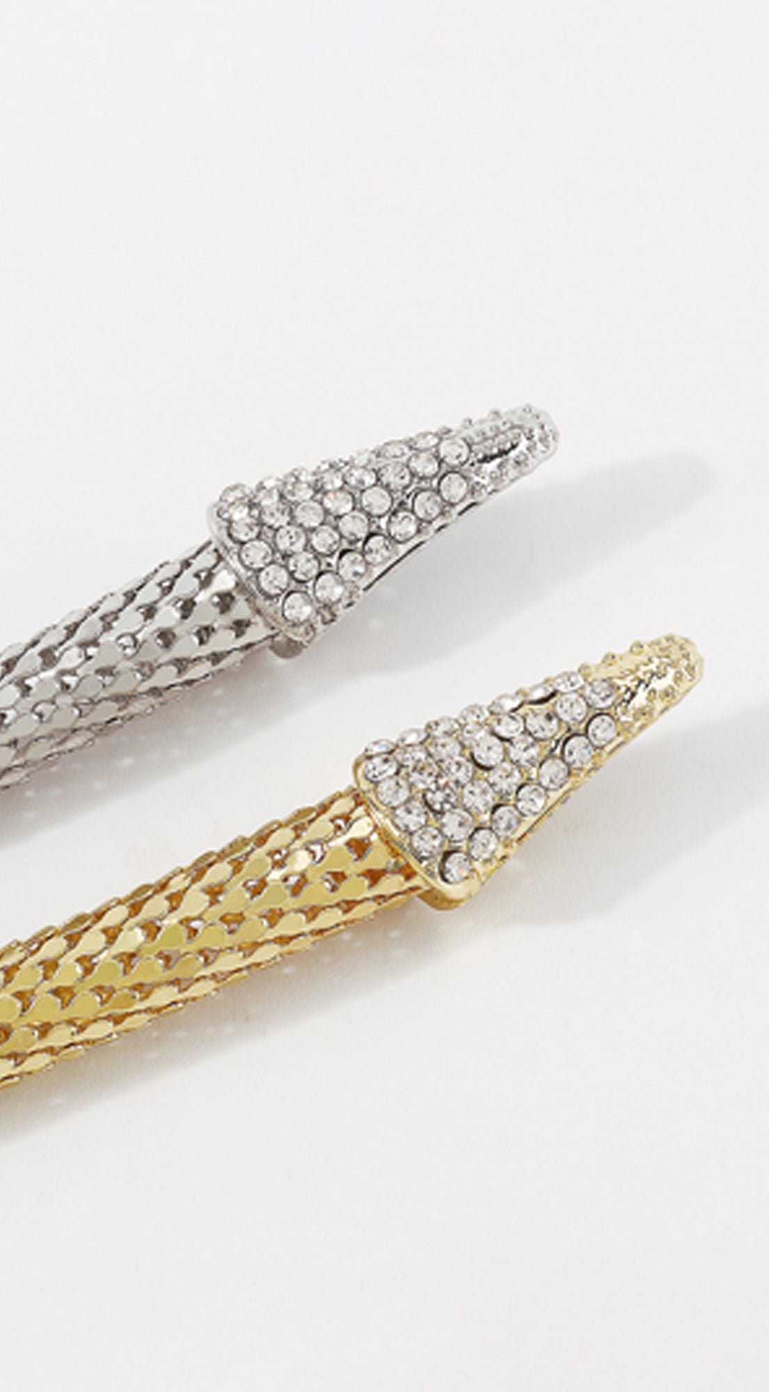 Snake Rhinestone Choker Necklace - Silver