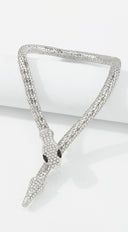 Snake Rhinestone Choker Necklace - Silver