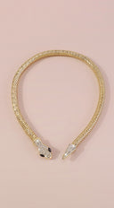 Snake Rhinestone Choker Necklace - Gold