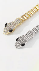 Snake Rhinestone Choker Necklace - Gold