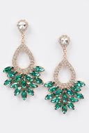 Just Look Green Rhinestone Earrings