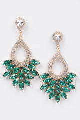 Just Look Green Rhinestone Earrings