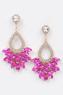 Just Look Pink Fuchsia Rhinestone Earrings close-up detail shot