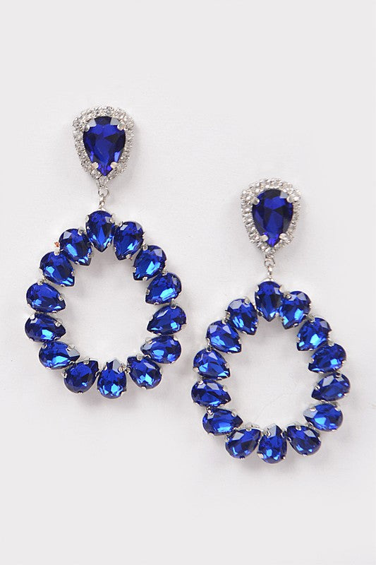 Oh Hey Blue Cobalt Rhinestone Earrings