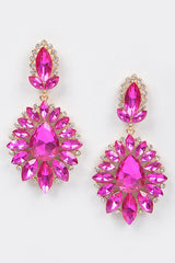 Ada Pink Fuchsia Rhinestone Earrings