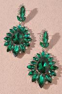 Ada Rhinestone Earrings - Green