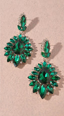 Ada Rhinestone Earrings - Green